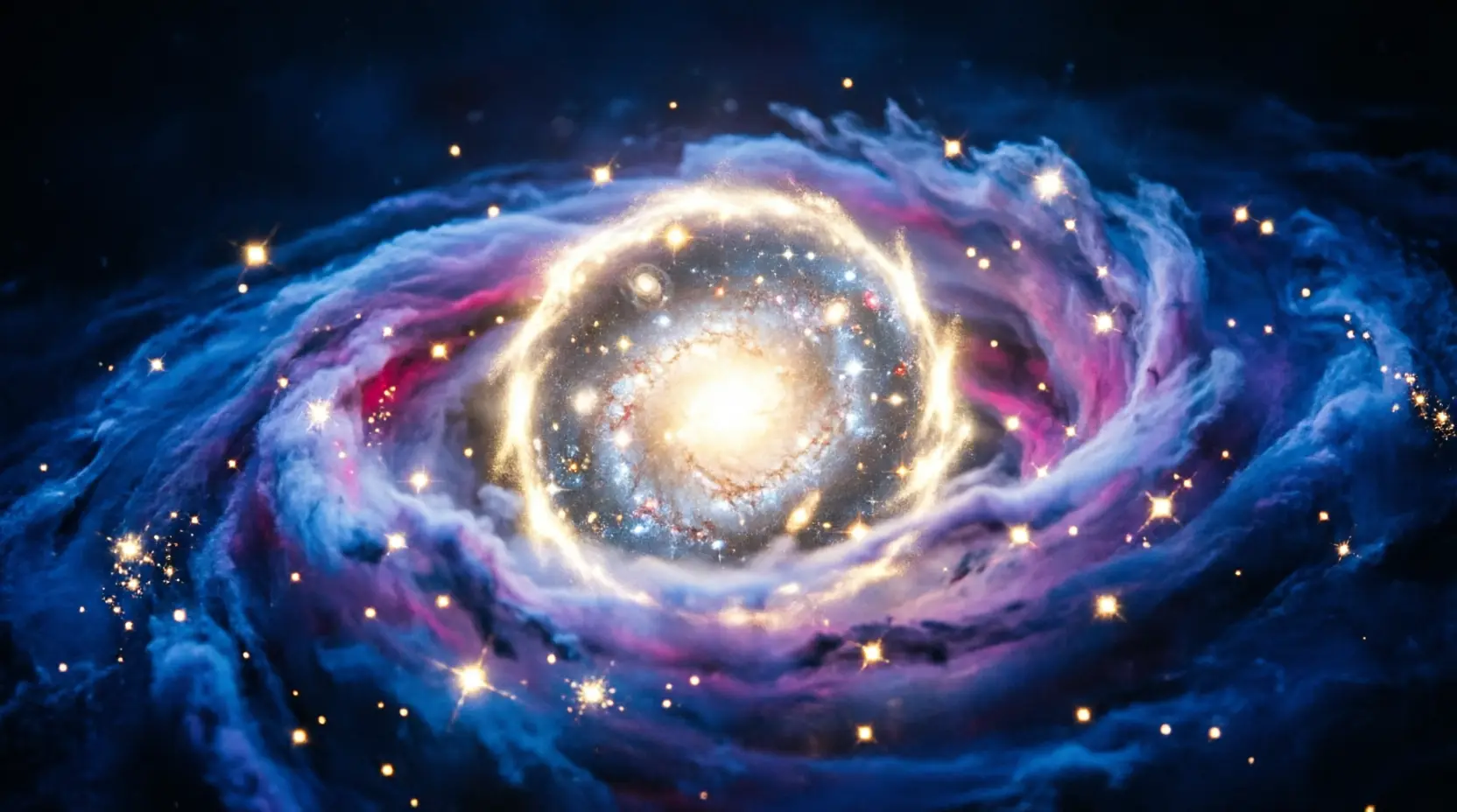 Illustration of a dense early galaxy