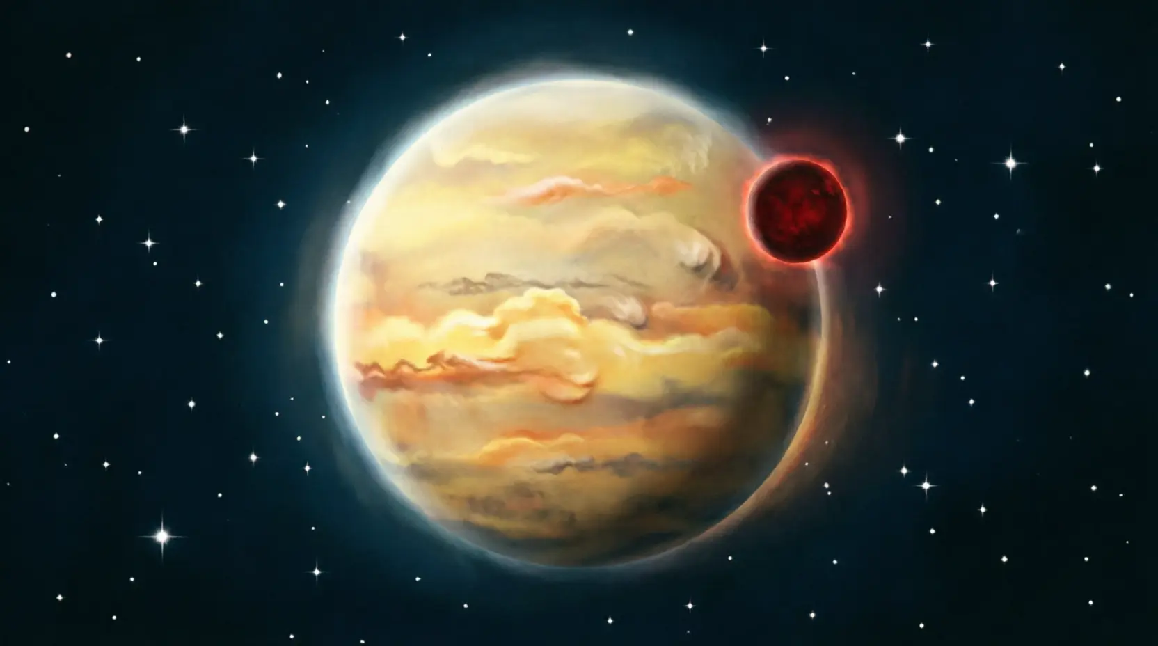 an illustration of a sulfur planet